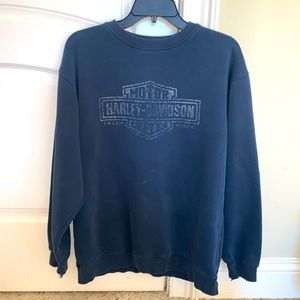 harley davidson vintage blue crewneck!!